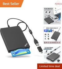 USB Floppy Disk Drive Portable 3.5 inch External Reader for Windows PCs Laptops