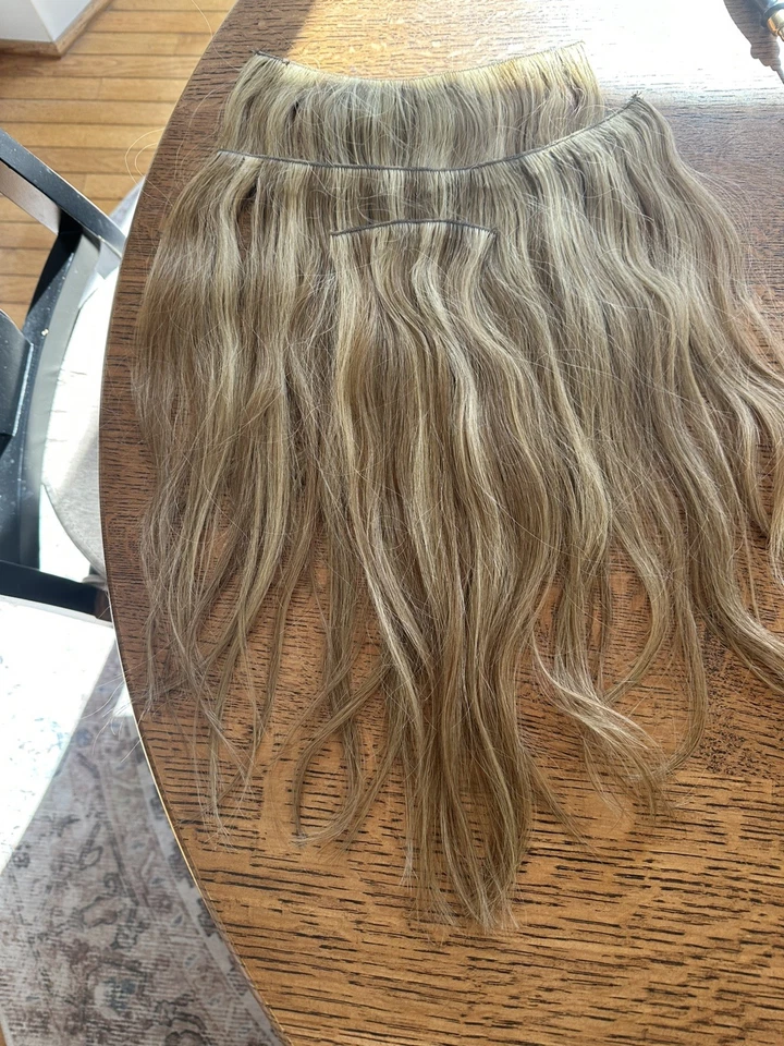 Extensiones de cabello mezcla híbrida masa para galletas 16” Bellami Flex trama (coser) 120G  Foto 4 de 4