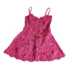 Vtg Victoria s Secret Gold Label 80's Burgundy Lace Slip Dress Size Small