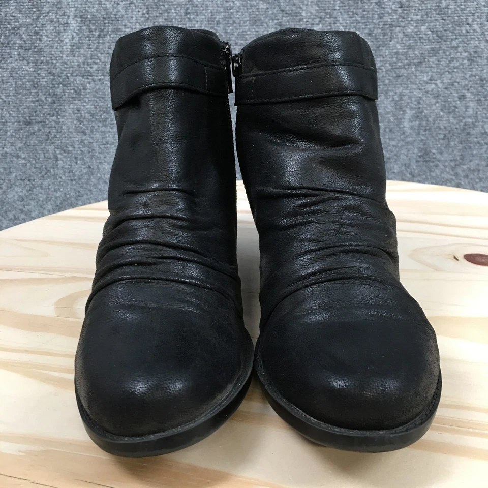 Baretraps 靴子女式 7 M Rosslyn 踝靴黑色皮革杏仁鞋头块 — 第 4/4 张图片