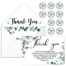 Marspark 25 Pack Sympathy Thank You Cards for Funeral with Envelopes Sticker ...
