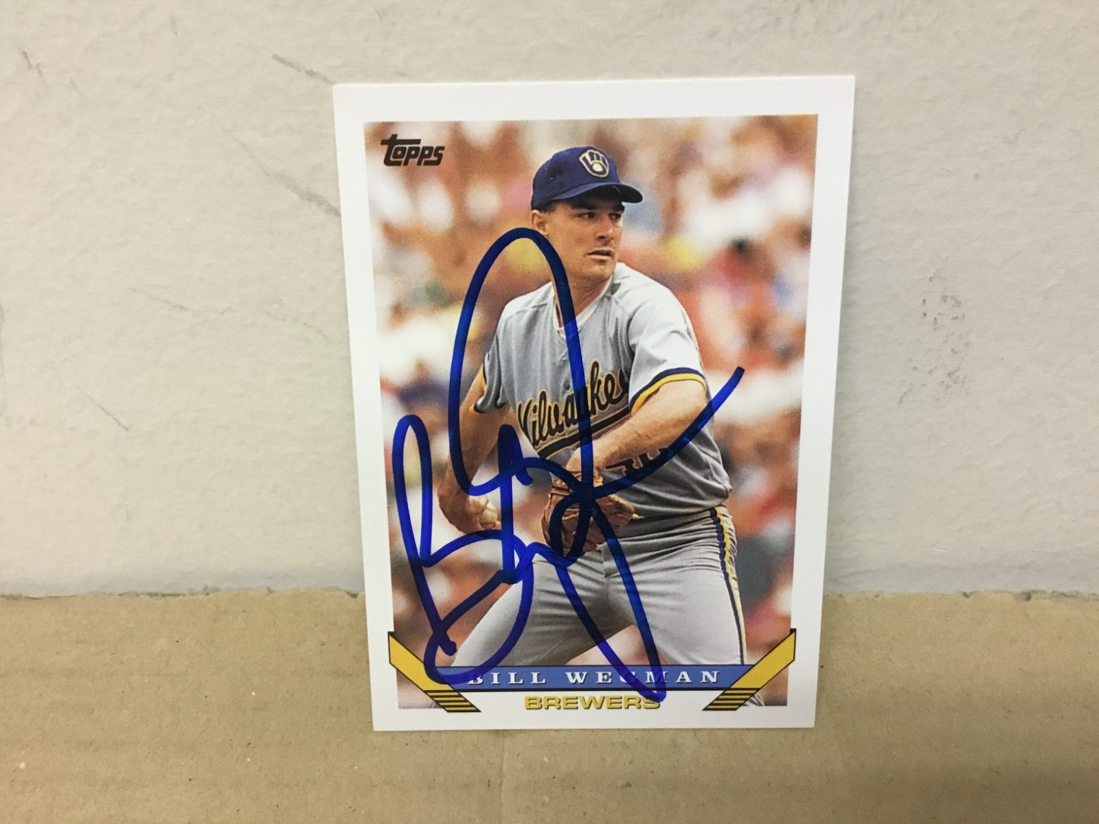 Bill Wegman Autographed Card - 1993 Topps Baseball - Brewers FREE SHIPPING