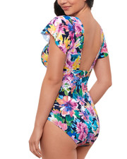 Swim Solutions Women's Garden Dreams One Piece Swimsuit Multicolor 12