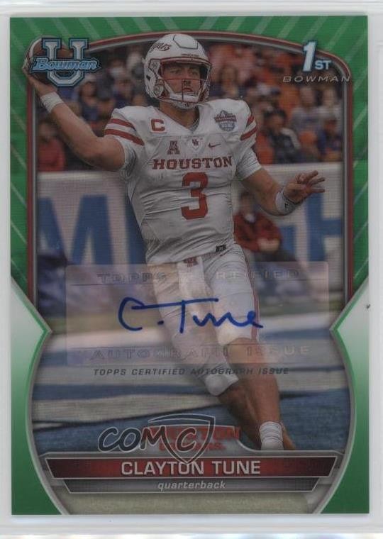 2022 Bowman U Chrome Prospect Green Refractor 47/99 Clayton Tune #98 Auto 0nr3