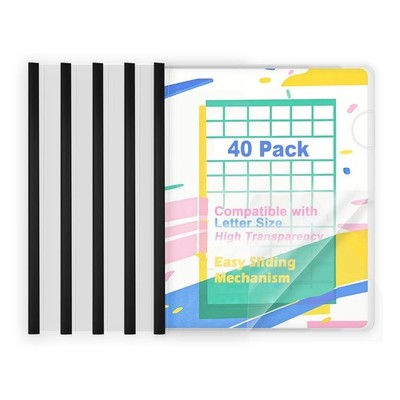 TOTiyea 40 Pack Clear Report Covers with Sliding Bars, 9mm (40 Sheet Capacity...