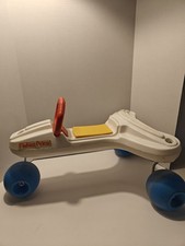 Rare 1986 HTF Fisher Price Scoot Around Foot to Floor Ride on Toy SPACESHIP
