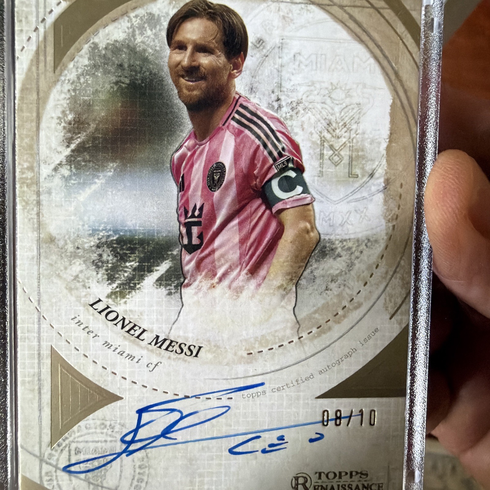 25 Topps Chrome MLS Lionel Messi #RA-LM1 Renaissance On CARD Auto /10🔥📈GOAT view 7