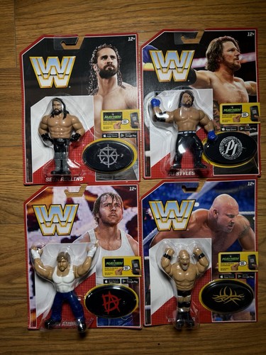 WWE Mattel Retro lot x4 NEW Seth Rollins AJ Styles...