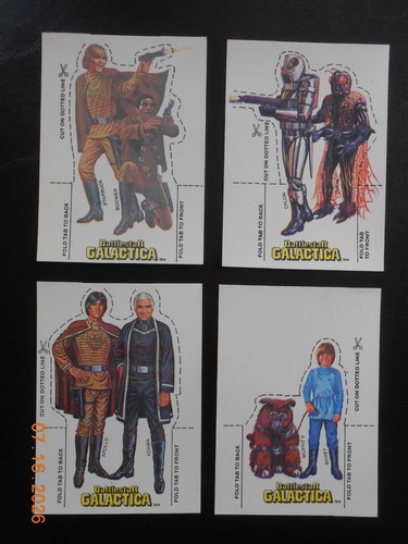 1978 Battlestar Galactica Big G General Mills cereal premium 4 cards Cylon Ovion