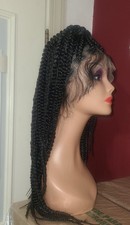 Braided Wig glueless, Double full lace HD 24 Inch Black color.