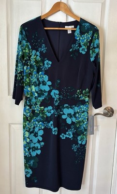 London Times  Shift Dress Floral Midi Dress  Size 16  Wedding Office Work  New