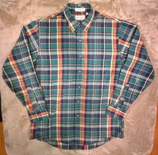 Vintage VTG Saddlebred Plaid Button Down Oxford Shirt Mens M USA Made