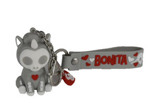 Skelanimals Gray Bonita The Unicorn Keychain Series 2