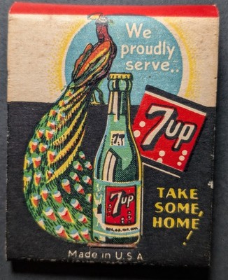 Vintage 7Up Soda Full Matchbook