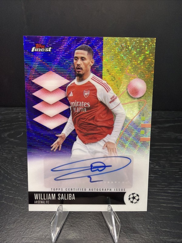 William Saliba Purple Auto /75 2025-26 Topps Finest Uefa Club Competitions