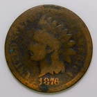 1876 Indian Head Cent 1c AG k598