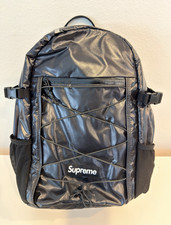 Supreme Black CORDURA Hiking Backpack Zip Closure Logo Padded Adjustable Straps