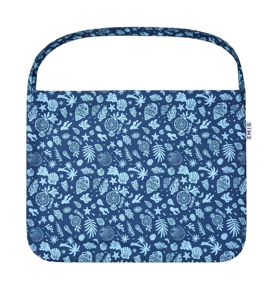 Korean Brand EMIS Coastal Logo Eco Bag Unisex Casual Lifestyle Shoulder Blue