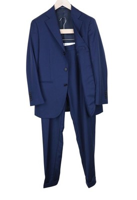 SUITSUPPLY La Spalla Herren Anzug UK34R Slim 2-teilig blau reine Wolle formell Staude
