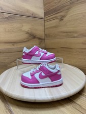  Nike Dunk Low TD Toddler Baby Pink White (FB9107-102) Size 4.5 Uk  boxed 