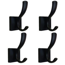 Black Towel Hooks,Double Towel Robe Clothes Coat Holder,Heavy Duty Wall Mount