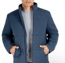 SOYBU Giubbotto Uomo Navy Puffer Isolato Pesante Full Zip NUOVO con etichette Taglia M