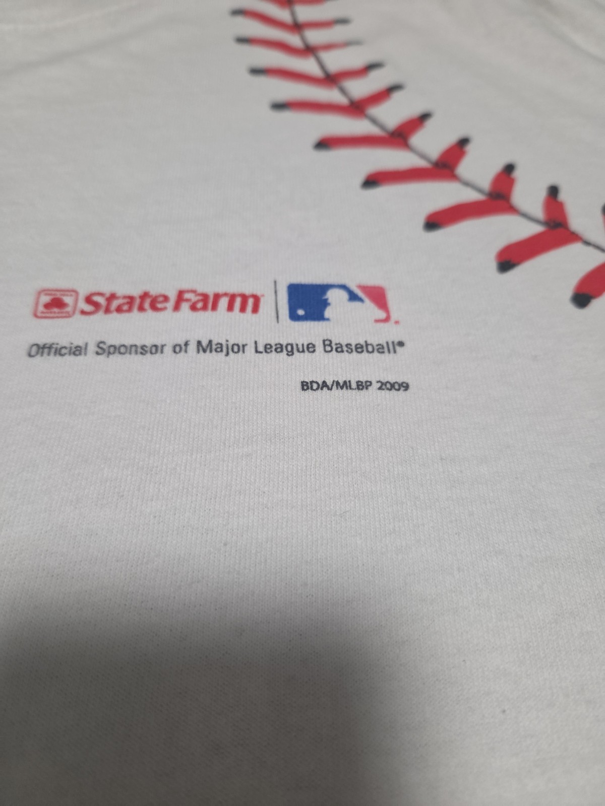 Vintage 2009 State Farm MLB Promo T-Shirt White Baseball Stitch Graphic XL image 10