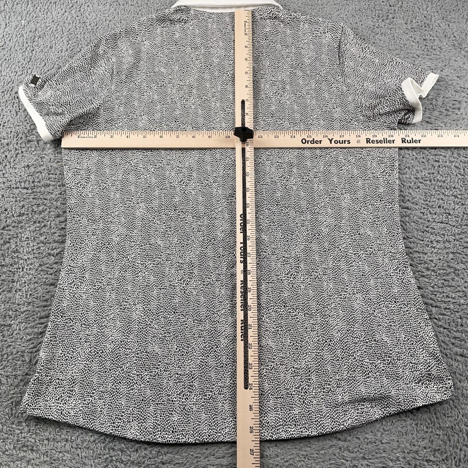 Camisa Polo Under Armour Mujer Grande Blanca Negra Estampado Golf Rendimiento Elastizada Foto 4 de 4