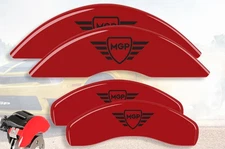 2012-2013 Audi A6 2.0L 3.0L Front + Rear Red Black MGP Brake Disc Caliper Covers