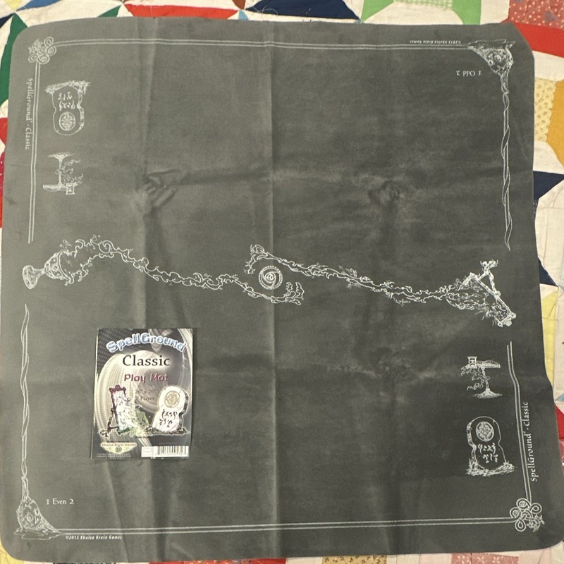Khalsa Brain Games SpellGround Classic CCG 2-Player Playmat 26x26 Gray