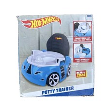 NIB Hot Wheels Potty Training Trainer Chair Childs Toilet Blue Race Car Open Box