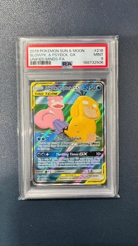 2019 Pokemon Unified Minds Slowpoke & Psyduck GX #218/236 Alternate Art PSA 9