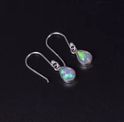 925 Solid Sterling Silver Ethiopian Opal Hook Earring