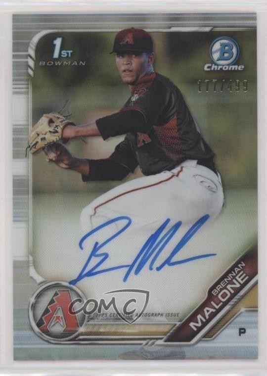 2019 Bowman Draft Chrome Pick Refractor 177/499 Brennan Malone #CDA-BM Auto 0lj0