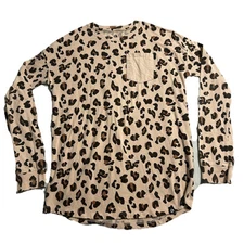 Marley Lilly Girls Cheetah Print Shirt YXL Animal Print Long Sleeve 25x18