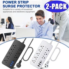 Power Strip Surge Protector Extension Cord with Multi Outlets USB Ports Adapters