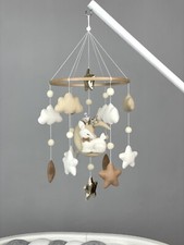 Deer nursery mobile Baby crib mobile Neutral baby mobile Felt hanging baby decor