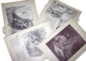 Vintage pages from old books, people illustrations for art projects/scrapbooking