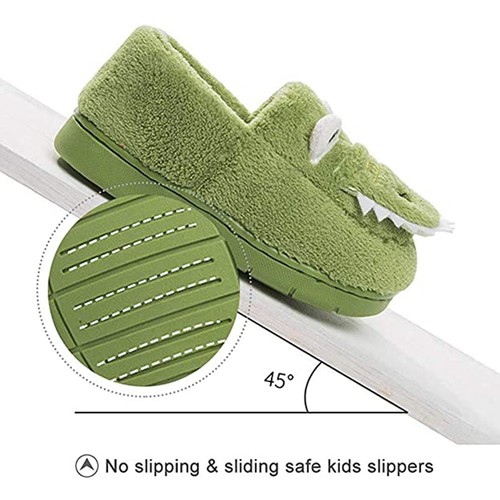 Kids Slippers Warm Fluffy Cartoon-shaped Toddler Fur Lined Winter Indoor Shoes - Picture 6 of 37