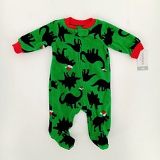 Carter's Baby Boy/Girl Dinosaur Santa Christmas Footed Pajamas NB NWT-AA4-4