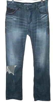 Affliction Black Premium Blake Jeans Size 36X35 Dark Blue Stitched