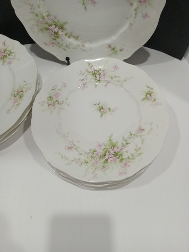 Raro Theodore Haviland Limoges Francia Rosa Floral Conjunto De 6 Pequeño 4 Grande 1914 - Imagen 3 de 10