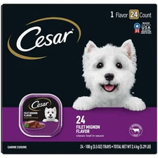 Cesar Classic Loaf in Sauce Filet Mignon Wet Dog Food, 3.5 Oz Trays (24 Pack)