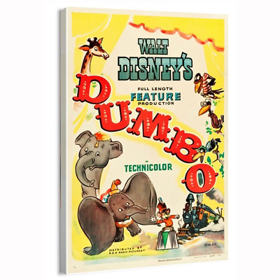 1941 Dumbo Disney (RKO) KIDS Movie Poster or Canvas Home Decor Art Print
