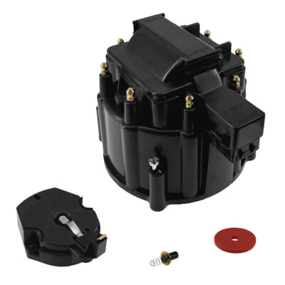 BLACK HEI Large Distributor Cap Rotor Fit CHEVY GM SBC BBC 305 327