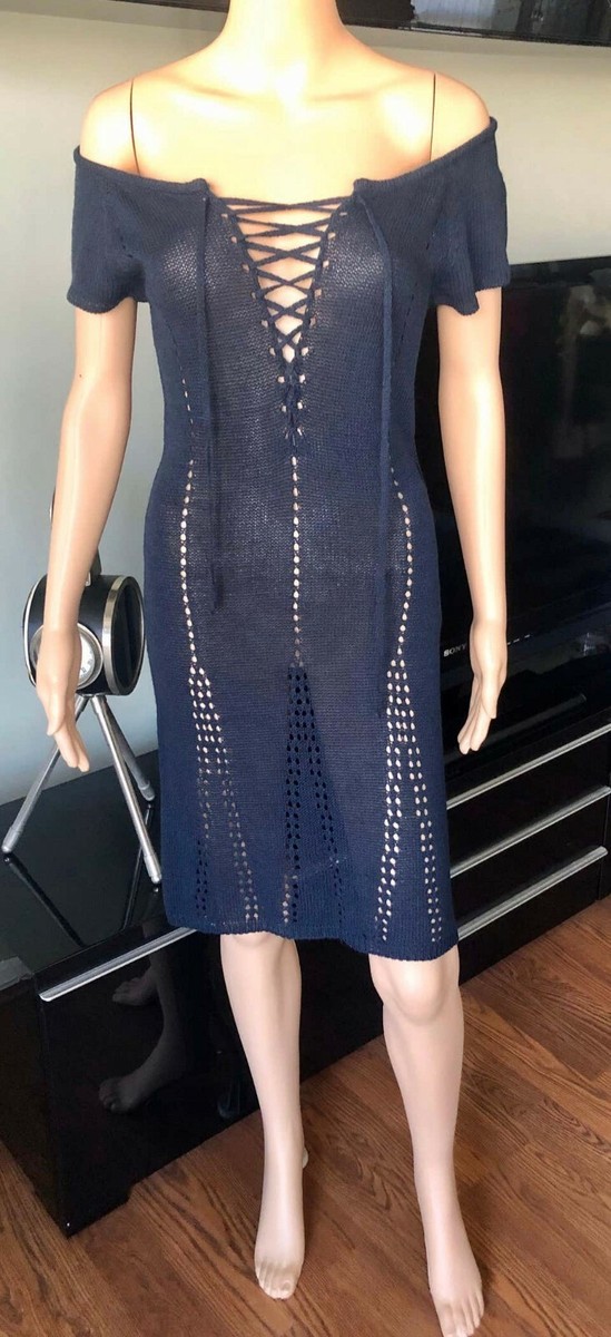 Tom Ford for Gucci S/S 1995 Vintage Lace Up Off Shoulder