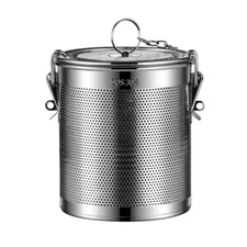 Stainless Steel with Lid Chain Hook Fine Mesh Strainer Cookware Food Mesh Pot