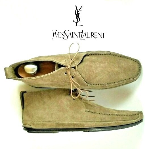 Scarpe eleganti Yves Saint Laurent Rive Gauche da uomo 6 5 7 pelle scamosciata marrone deserto