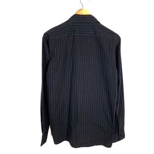 CARHARTT RUGGED Men Shirt Size M Regular Fit Black Striped Polyester Blend - Picture 2 of 8