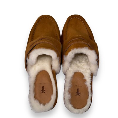 Frye Melody Genuine Shearling Lined Platform Clogs Walnut  display picture 2